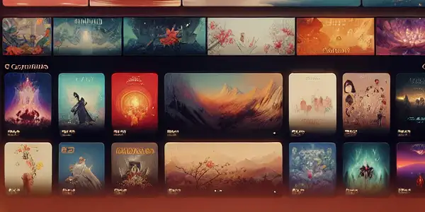 A modern digital platform for adult content featuring colorful thumbnails and a cozy, inviting atmosphere.